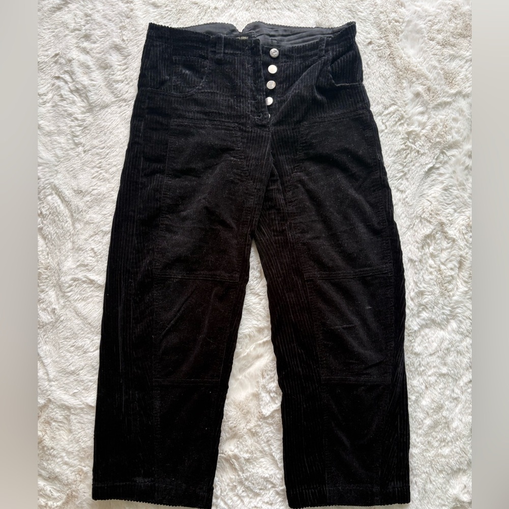 Rachel Comey Black Corduroy Button-Fly Trousers